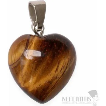 Přívěsek Tygří oko přívěsek Srdíčko 1,6 cm