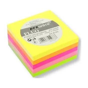 Set školních potřeb Kostka samoprzylepna fluo 75x75mm 450K