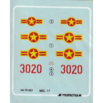 Plastikový model 1:72 Decals MiG-17 "Vietnam 1965"