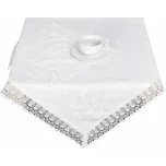 Forbyt Ubrus celoroční, Bílá sasanka s krajkou, bílý Ubrusy: 120 x 140cm