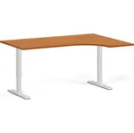 B2B Partner Rohový výškově nastavitelný stůl, 160x120 cm, 1 motor, L/P, bílá podnož, třešeň