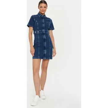 Dámské šaty Tommy Jeans Džínové šaty DW0DW18593 Modrá Slim Fit XXS