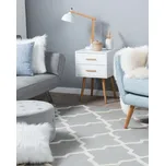 Koberec světle šedá vlna 200 x 300 cm, krátký vlas, květinový vzor, ručně všívaný, obdélníkový Beliani