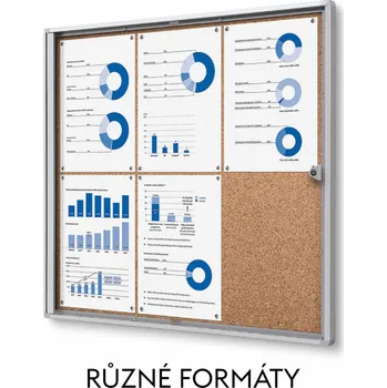 Kancelářský nábytek Reklamní Vitrína uzamykatelná typu XS - Korková Formát 4xA4 (SCXSC4xA4)