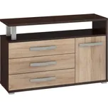 Komoda LEHUA 1D3S, dub sonoma tmavý/dub sonoma, 5 let záruka + vyzvednutí ZDARMA
