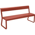 Zemitě červená kovová lavice s opěrkou Fermob Bellevie 161 cm