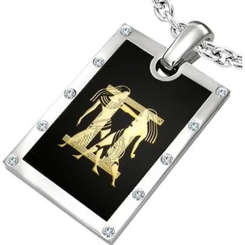 Přívěsek Destička se starověkými motivy - ocelový přívěsek