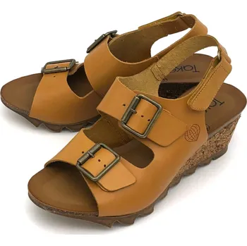 Dámské sandále TAKEME Dámské kožené sandále CAP207 hořčice Take Me Barva: hořčice, Velikost: 40