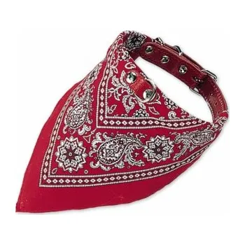 Obojek pro psa Nobby Kožený obojek se šátkem červená 60 cm