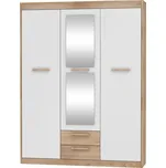 Skříň GATTON 3D2S, dub sonoma/bílý lesk, 5 let záruka +možnost VÝNOSU + vyzvednutí ZDARMA