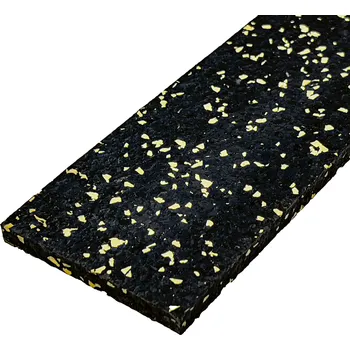 Černo-žlutá gumová soklová podlahová lišta FLOMA FitFlo IceFlo - 200 x 7 x 0,8 cm