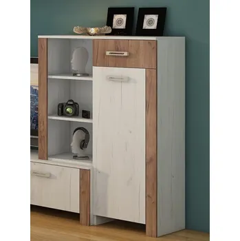 police Regál nízký AKIVIDU mat, craft bílý/craft tobaco, 5 let záruka + vyzvednutí ZDARMA