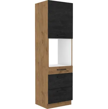 Kuchyňská linka ZEATA, skříňka na vest. troubu 60 DPS-210 3S 1F, korpus: dub lancelot, dvířka:dark wood/dub lancelot + vyzvednutí ZDARMA