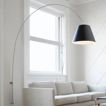 Lampička Luceplan Lady Costanza D13Ea d Al/černá, stmívač - stínidlo - Ø 50 cm, výška 35 cm hliník, černý 1 x 105 W - Doprava zdarma