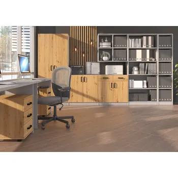 Kancelářská sestava Kancelářská sestava AGEPSTA 04, světle šedá/dub artisan + vyzvednutí ZDARMA