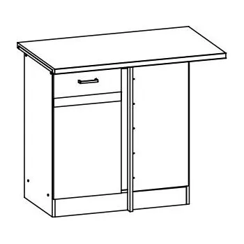 Kuchyňská linka BELISA, skříňka dolní rohová D100NW, dub wenge + PROVĚŘENO zákazníky + vyzvednutí ZDARMA