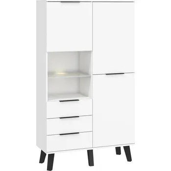 Šatní skříň Kombinovaná skříň OSMAK 2D3S, bílá/bílý lesk, 5 let záruka + vyzvednutí ZDARMA