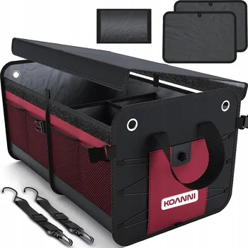 Organizér do auta KOANNI Skládací velký organizér - kufr do zavazadlového prostoru automobilu Černo-červená