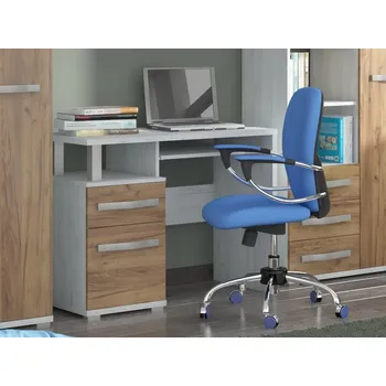 Psací stůl PC stůl LEHUA 1D1S, craft bílý/craft zlatý, 5 let záruka + vyzvednutí ZDARMA