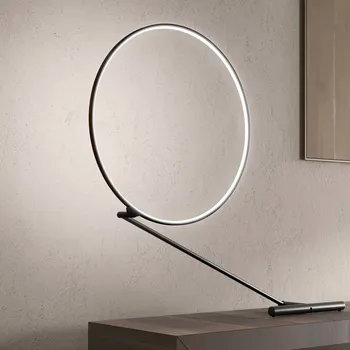 Lampička kdln LED stolní lampa Poise, černá, výška 109 cm, stmívač - Noha – délka 27 cm, šířka 11 cm; délka tyče 61,5 cm černá matná, opálová LED 13,5 W celkem - Doprava zdarma