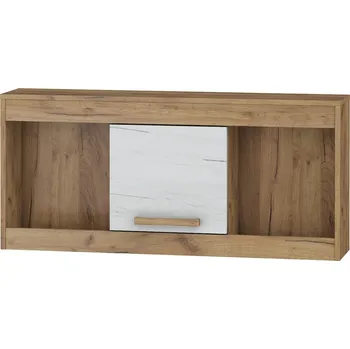 Obývací stěna Police GATTON s dvířky, craft zlatý/craft bílý, 5 let záruka + vyzvednutí ZDARMA