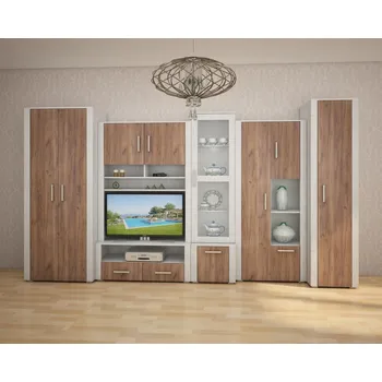 Obývací stěna Obývací stěna WUBIN 3, craft bílý/craf tobaco/craft bílý, 5 let záruka + vyzvednutí ZDARMA