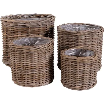 Květináč Obaly na květináče v sadě 4 ks z proutí ø 40 cm Bogor – House Nordic ID_1305096