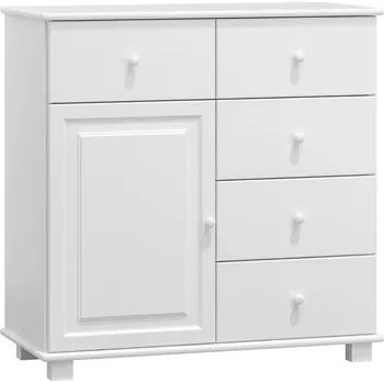 Komoda Komoda NEFTYS 47, hloubka 42 cm, masiv borovice, moření: bílé + vyzvednutí ZDARMA