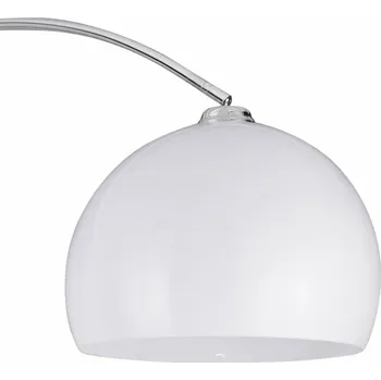 Lampička Searchlight Oblouková lampa Arcos s mramorovými nohami - Stínidlo - výška: 28 cm, šířka: 40 cm chrom, černá, bílá 1 x 14 W - Doprava zdarma