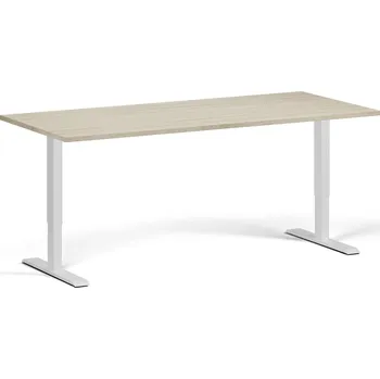 Psací stůl B2B Partner Výškově nastavitelný stůl, 180x80 cm, 1 motor, bílá podnož, dub přírodní