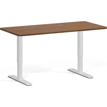 Psací stůl B2B Partner Polohovací stůl se zaoblenými rohy, 160x80 cm, 1 motor, šedá podnož, ořech