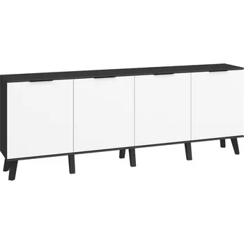 Komoda Komoda OSMAK 4D, černá/bílý lesk, 5 let záruka + vyzvednutí ZDARMA