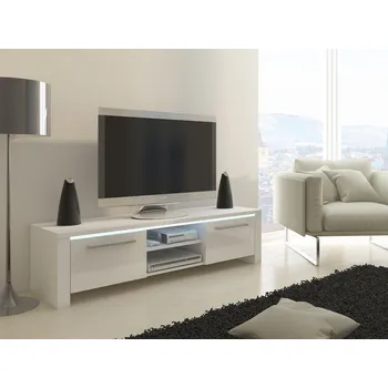 Televizní stolek TV stolek ZARKENT, bílá/bílý lesk, 5 let záruka + vyzvednutí ZDARMA