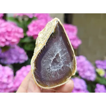 Přírodní kámen Geoda achát hnědý s dutinkou Brazílie 126g