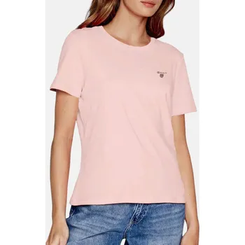 Dámské tričko Dámské světle růžové triko Gant - Velikost S, Barva Růžová 55828 605158