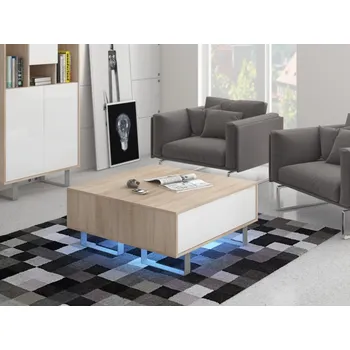 Konferenční stolek Konferenční stolek BOKARO 8, dub sonoma/bílý lesk, 5 let záruka + vyzvednutí ZDARMA