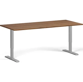 Psací stůl B2B Partner Výškově nastavitelný stůl, 180x80 cm, 1 motor, šedá podnož, ořech