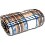 Jahu fleecová deka káro hnědo béžové 150x200 cm