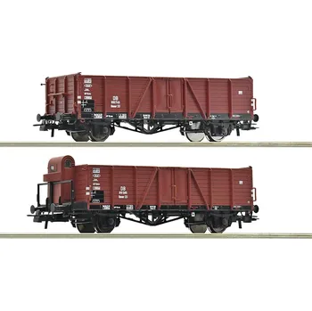 Vláček a vláčkodráha Roco Sada 2 ks Otevřené nákladní vagóny, DB - 76289