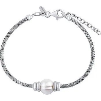Náramek Stříbrný pletený náramek Shaya s pravou přírodní perlou STF4269BPW