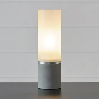 Lampička Markslöjd Stolní lampa Molo, betonová základna, matné sklo výška 40 cm - kabel 200 cm šedá, bílá 1 x 40 W - Doprava zdarma