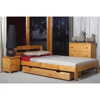 Postel Postel STETSON 160x200 cm s roštem, masiv borovice/moření olše + PROVĚŘENO zákazníky + vyzvednutí ZDARMA