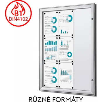 Reklamní Protipožární uzamykatelná vitrína Standard Formát 6xA4 (protipožární) (SCS6xA4B1)