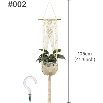 Ručně vytvořený macrame květináč - 6