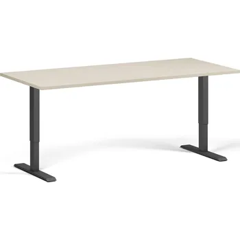 Psací stůl B2B Partner Výškově nastavitelný stůl, 180x80 cm, 1 motor, černá podnož, bříza