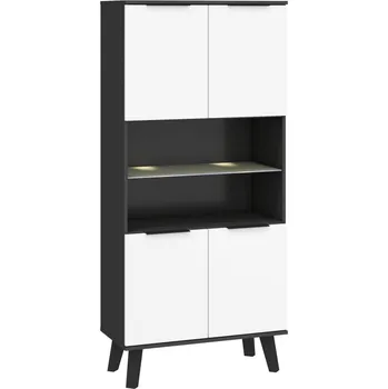 police Regál OSMAK 4D, černá/bílý lesk, 5 let záruka + vyzvednutí ZDARMA