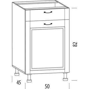 Kuchyňská linka SNOW, dolní skříňka s 1 šuplíkem 50H1S, korpus bílý, dvířka bílé MDF + vyzvednutí ZDARMA