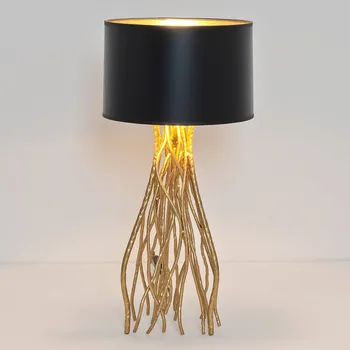 Lampička Holländer Stolní lampa Capri, kulatá, výška 56 cm zlatá, černá 1 x 60 W - Doprava zdarma