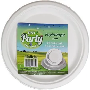 Jednorázové nádobí Papírový tácek "Tuti Party", kulatý, 22 cm, 10 ks, TUTI