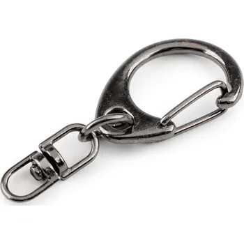 Kovová karabinka otočná 18x40 mm, barva 3 nikl černý